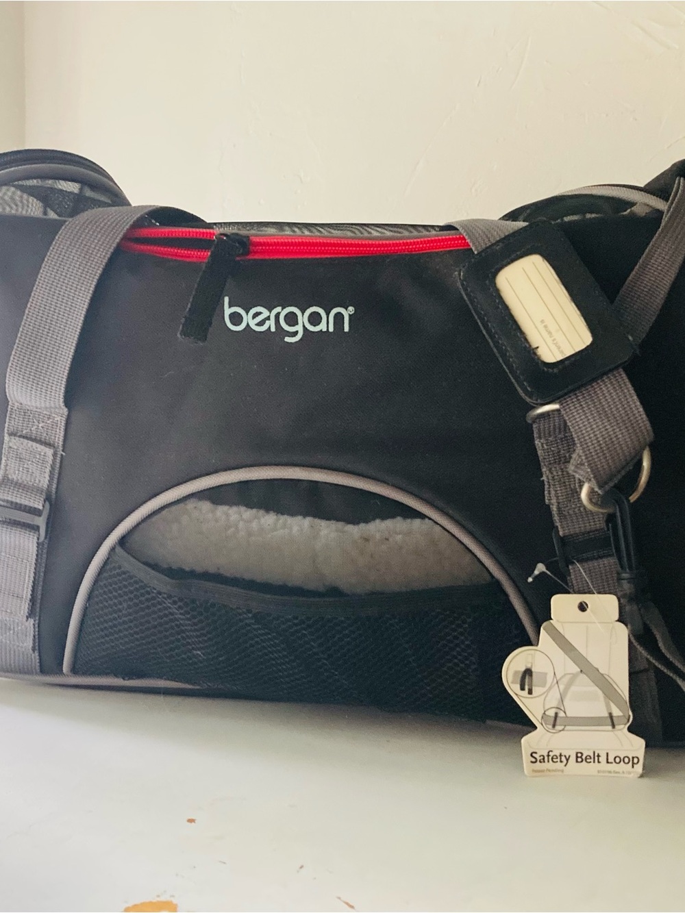 Small Pet Carrier Bag in Black and Beige